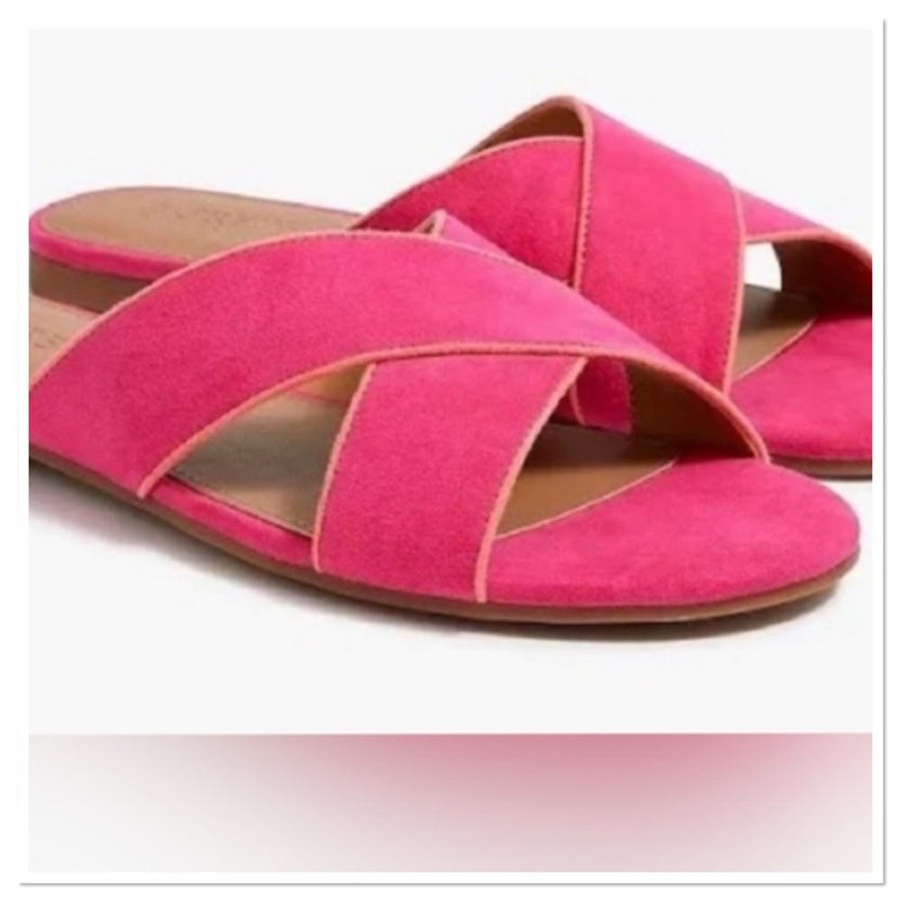 J.Crew Size 6 1/2 Women's Pink Slide Sandals - Picture 3 of 4